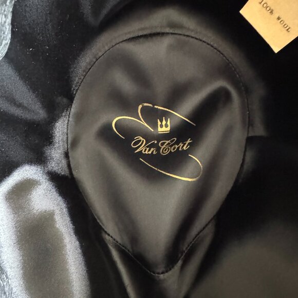 Vintage Van Cort Wool Trilby Cap Fedora Hat Subtle Plaid Streetwear Classic - Picture 3 of 13